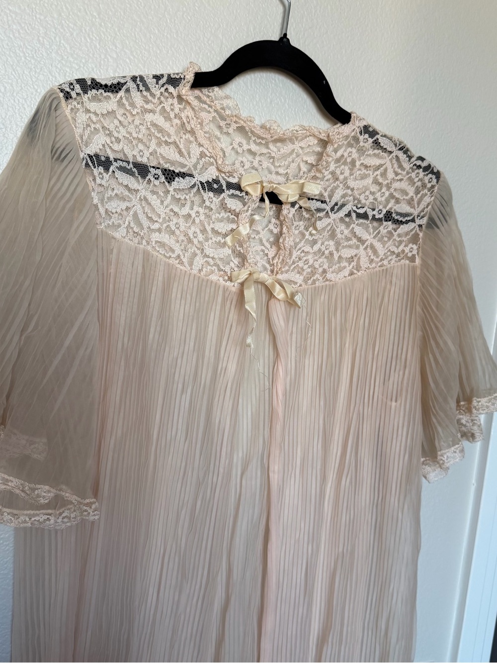 Victoria's Secret Sheer Lace-Trim Nightgown in Soft Blush